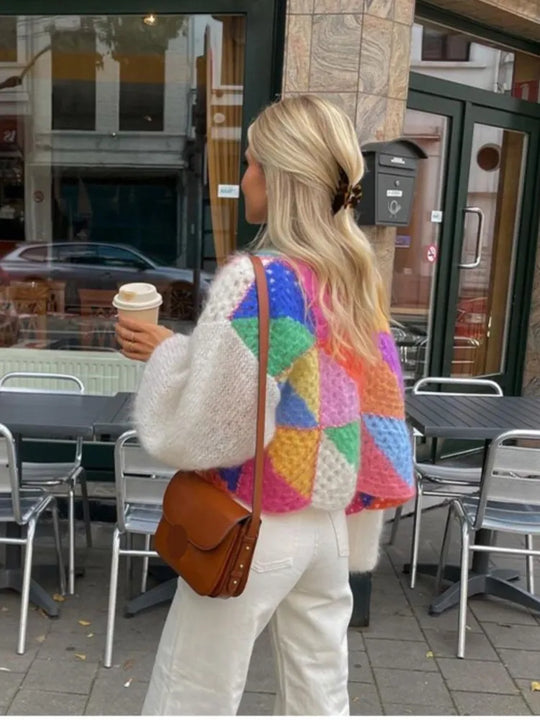 Gestreifte offene Strickjacke Avellé