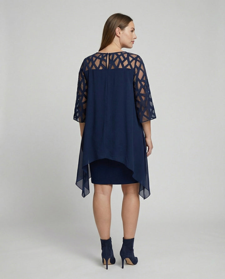 Elegantes Übergrößen Midi-Kleid