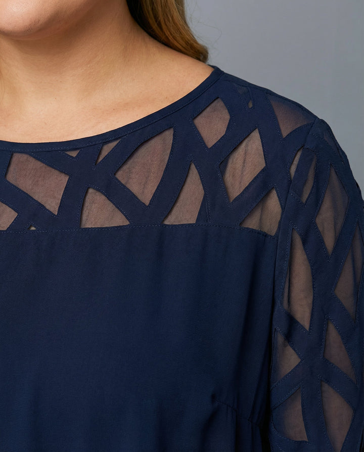 Elegantes Übergrößen Midi-Kleid