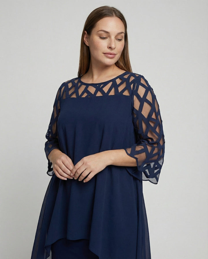 Elegantes Übergrößen Midi-Kleid