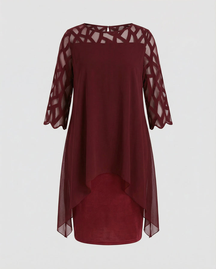 Elegantes Übergrößen Midi-Kleid
