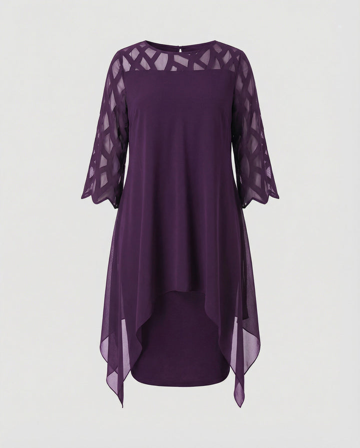 Elegantes Übergrößen Midi-Kleid
