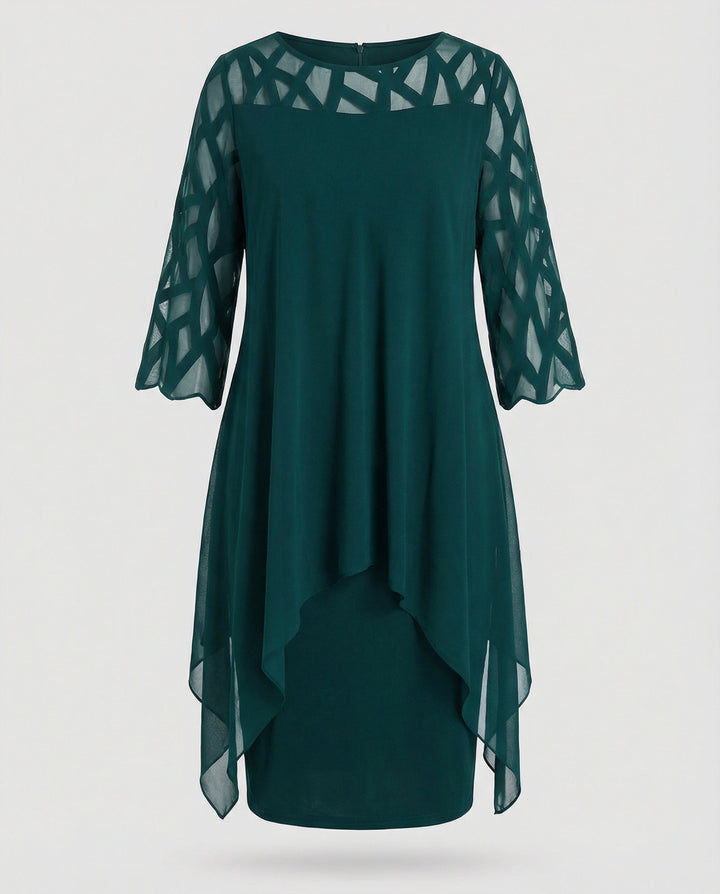 Elegantes Übergrößen Midi-Kleid
