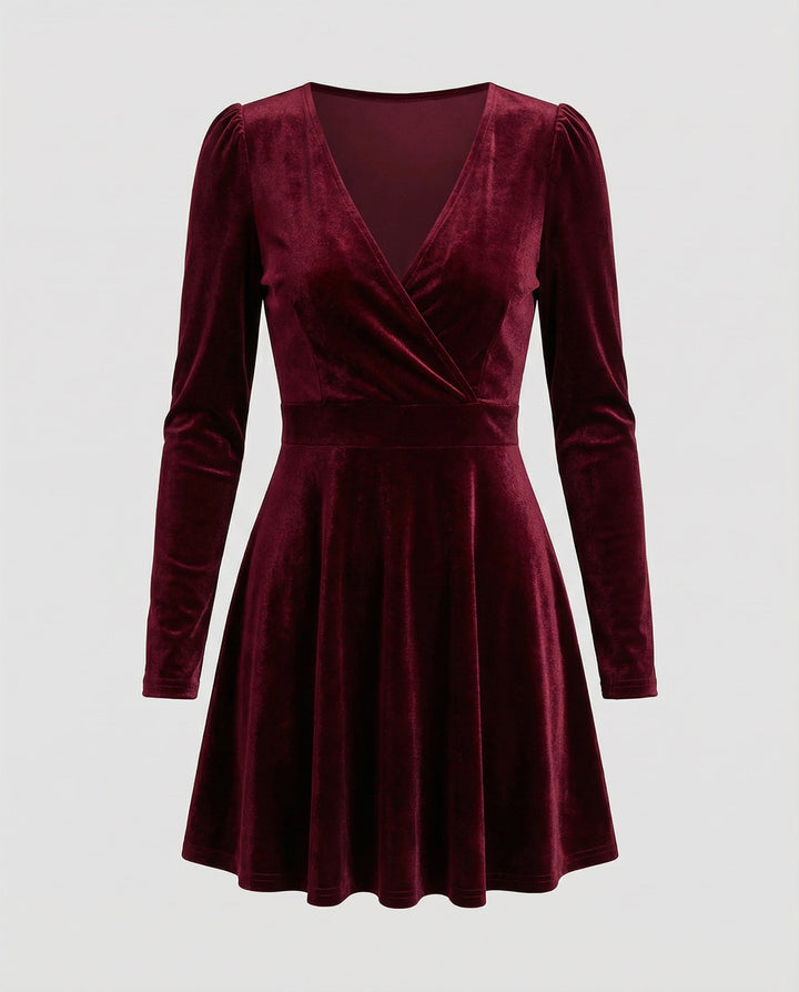 Elegantes Rotes Samtkleid Damen