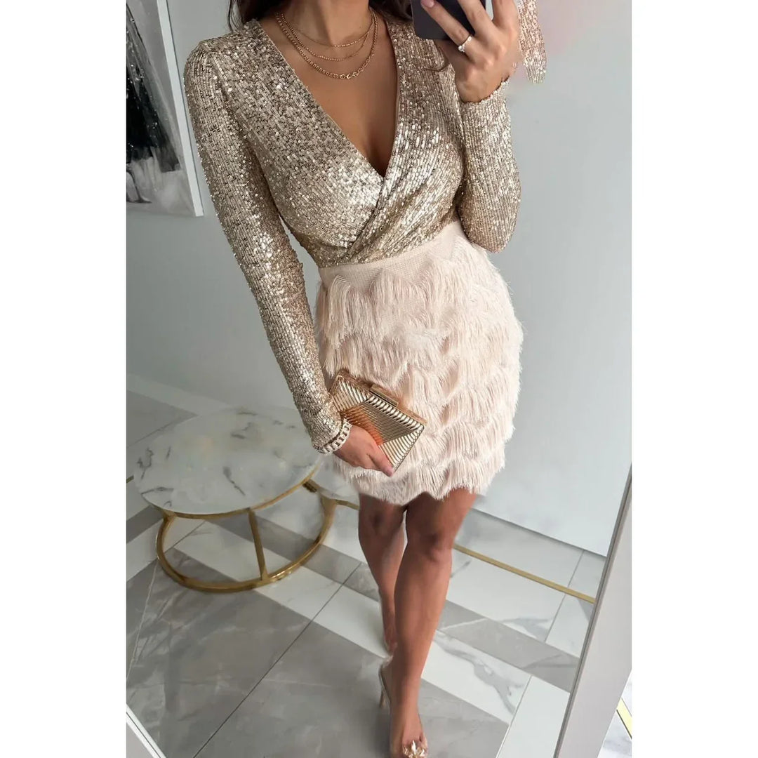 Elegantes Festkleid mit Pailletten