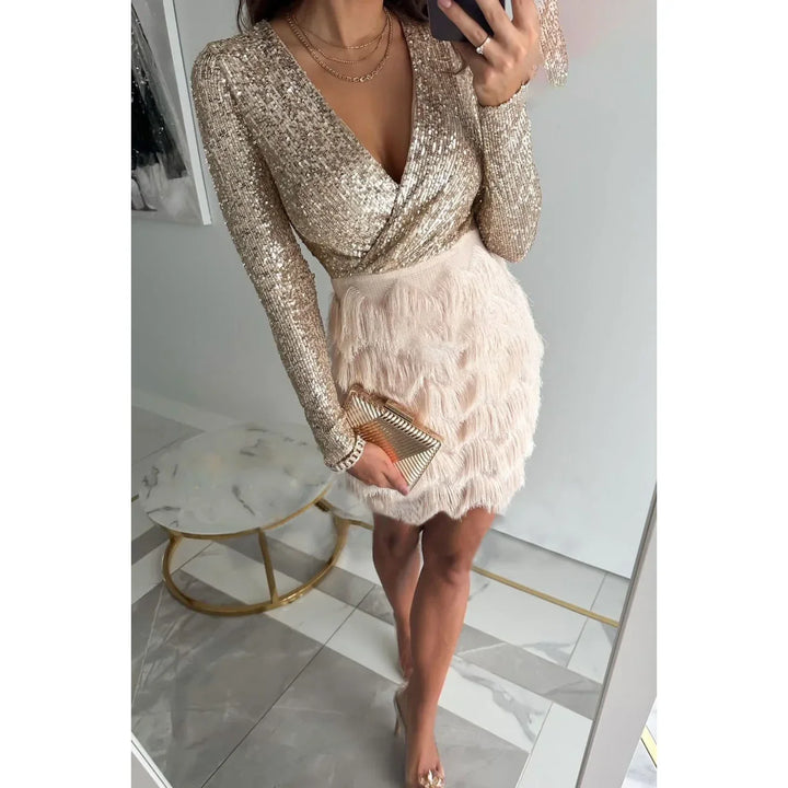 Elegantes Festkleid mit Pailletten