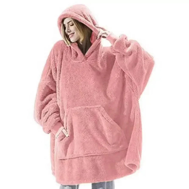 Übergroßer Flanell-Decken Hoodie für Herren & Damen
