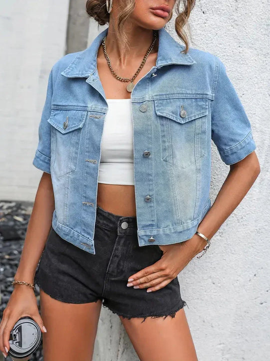 Jacke Kurzarm Denimjacke - Arvani