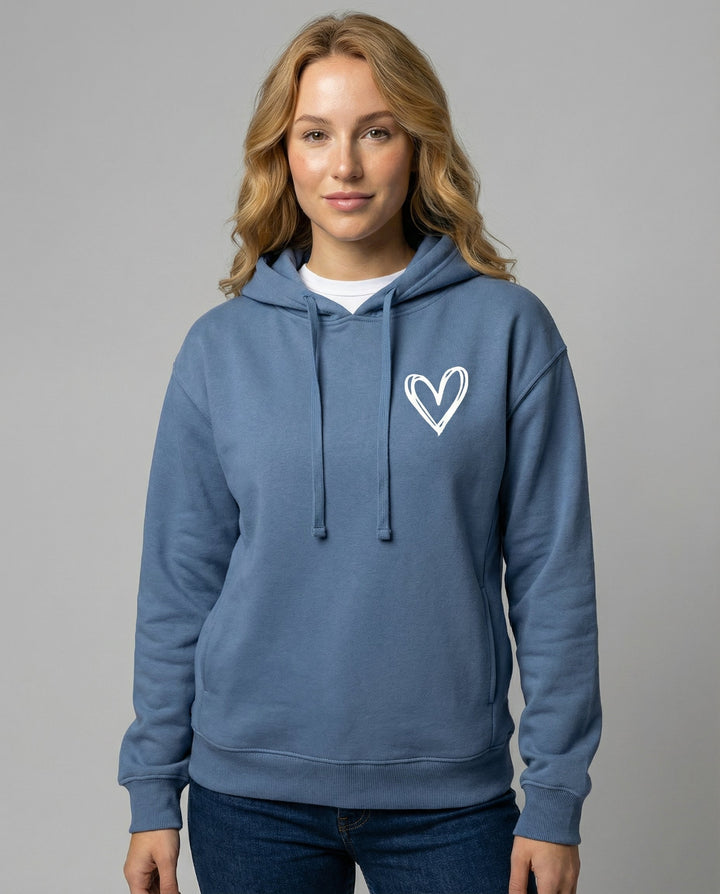 Kapuzenpullover Herzdruck Damen