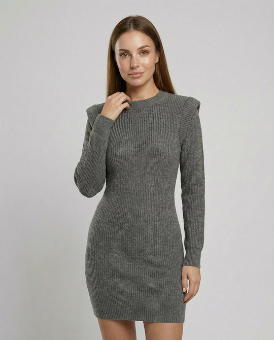 Elegantes Figurbetontes Strick Midikleid