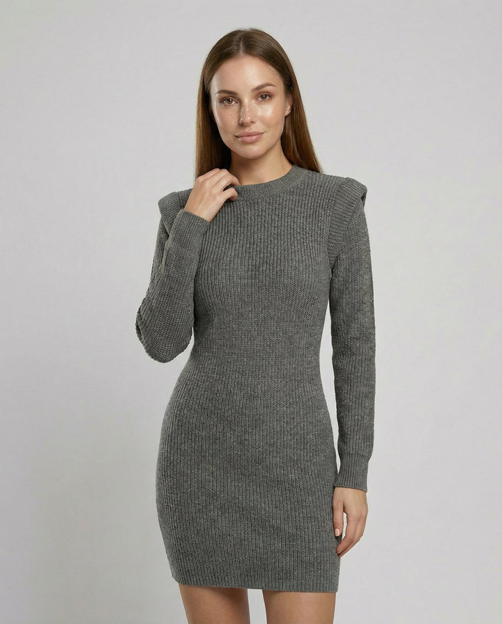 Elegantes Figurbetontes Strick Midikleid