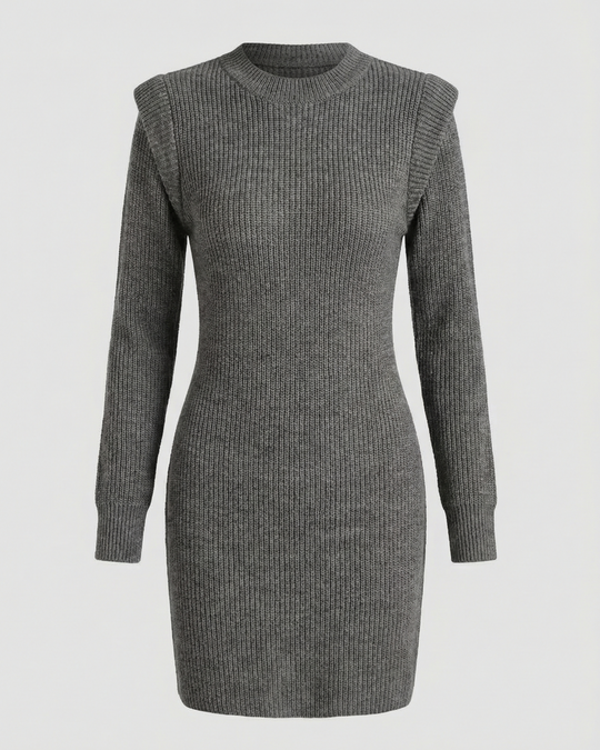 Elegantes Figurbetontes Strick Midikleid