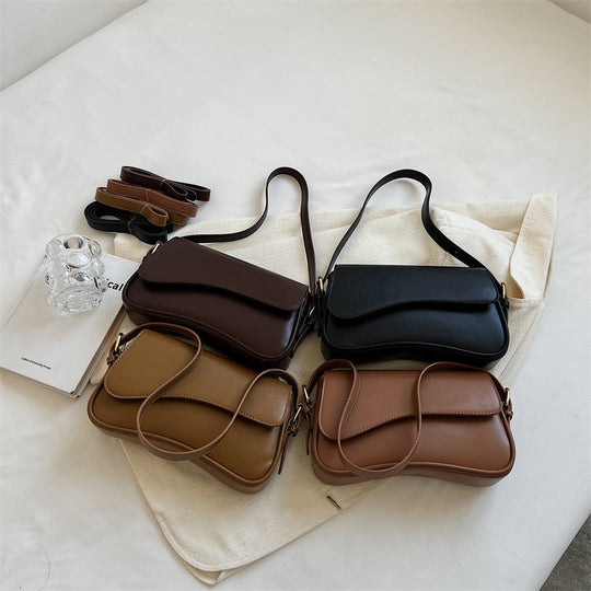 Vintage Leder Crossbody-Taschen Kleine Umhängetasche Stilvolle Armpit Handtaschen und Geldbörsen