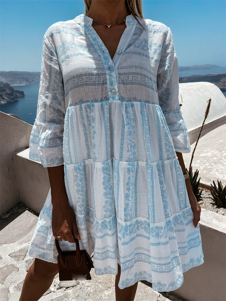 Leichtes Boho Kleid mit Fröhlichem Muster Perfekt für Sommerliche Anlässe