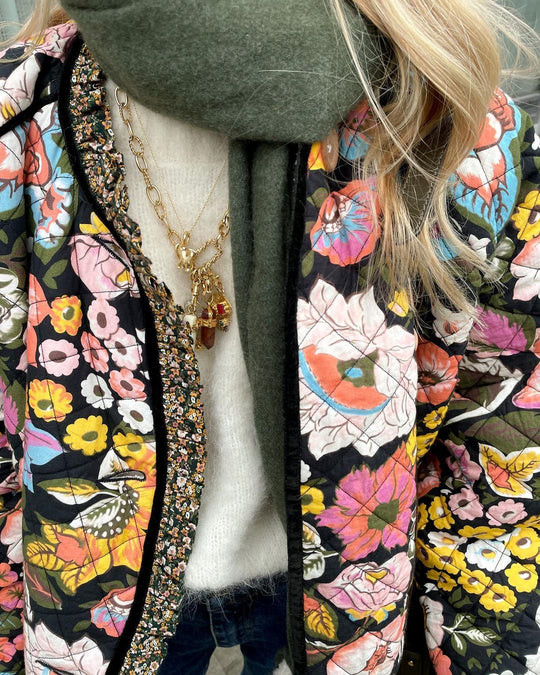 Blumengemusterte WendNord Taschenlouson Wärme und Stil in Einem Boho-design