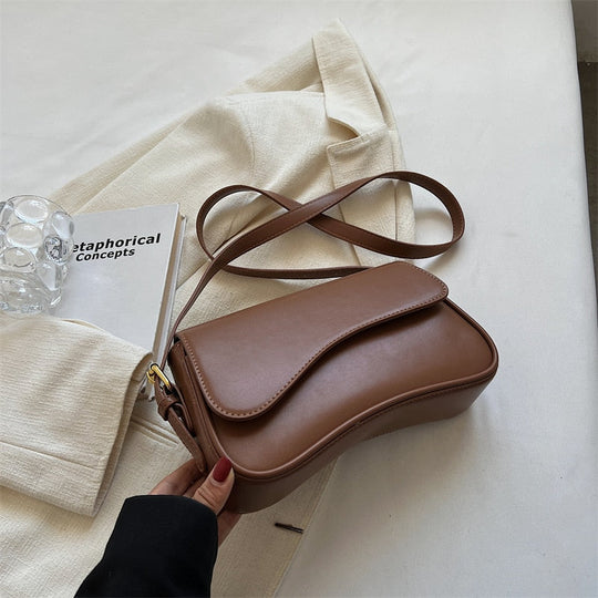Vintage Leder Crossbody-Taschen Kleine Umhängetasche Stilvolle Armpit Handtaschen und Geldbörsen