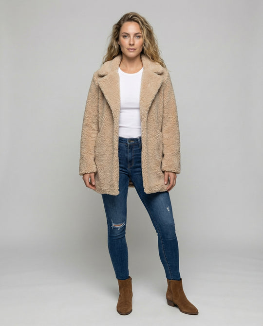 Warmer Fleece Mantel Damen