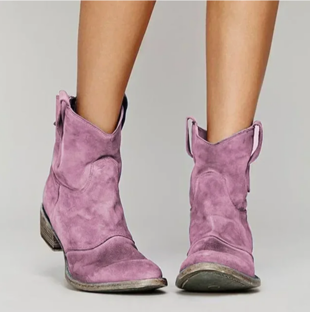 Western Inspirierte Wildlederstiefeletten