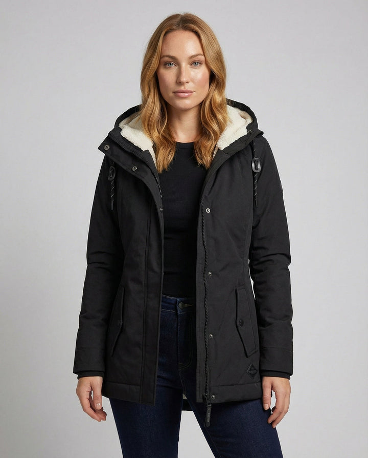 Lange Gefütterte Winterjacke Damen