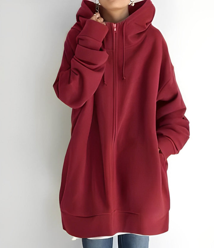 Fleece-Hoodie mit Reißverschluss