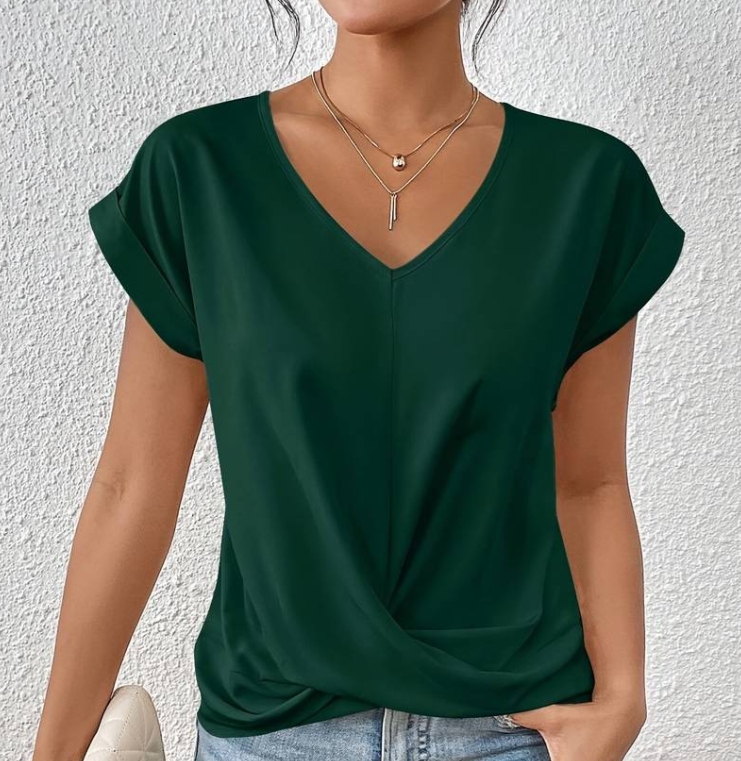 Nord Taschen | Damen V-Neck Bluse mit kurzen Ärmeln
