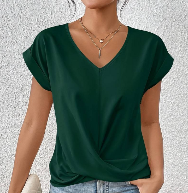 Nord Taschen | Damen V-Neck Bluse mit kurzen Ärmeln