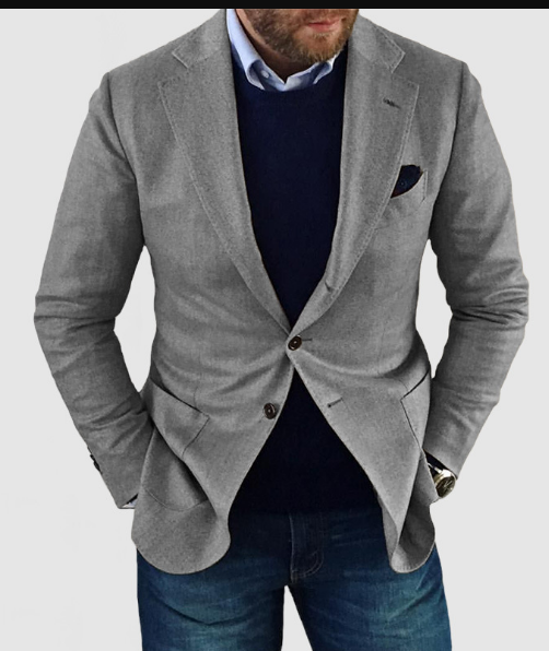 herren-strickjacke mit lässigen knöpfen, taschen und reverskragen, einfarbig, langärmelig