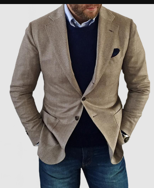 herren-strickjacke mit lässigen knöpfen, taschen und reverskragen, einfarbig, langärmelig