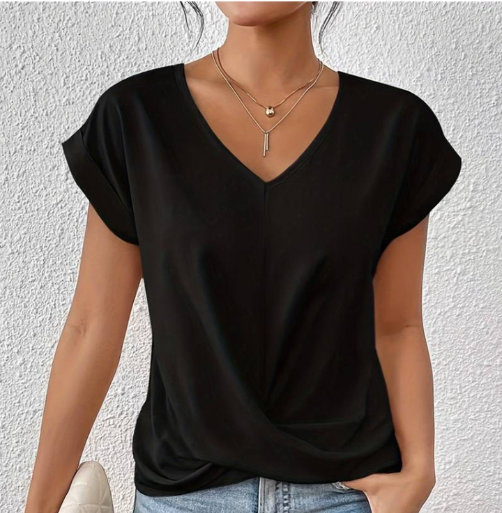 Nord Taschen | Damen V-Neck Bluse mit kurzen Ärmeln