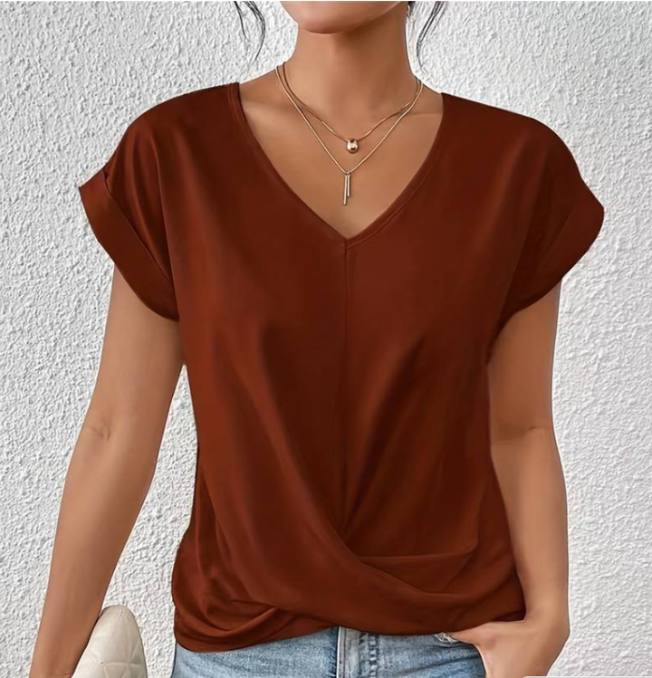 Nord Taschen | Damen V-Neck Bluse mit kurzen Ärmeln