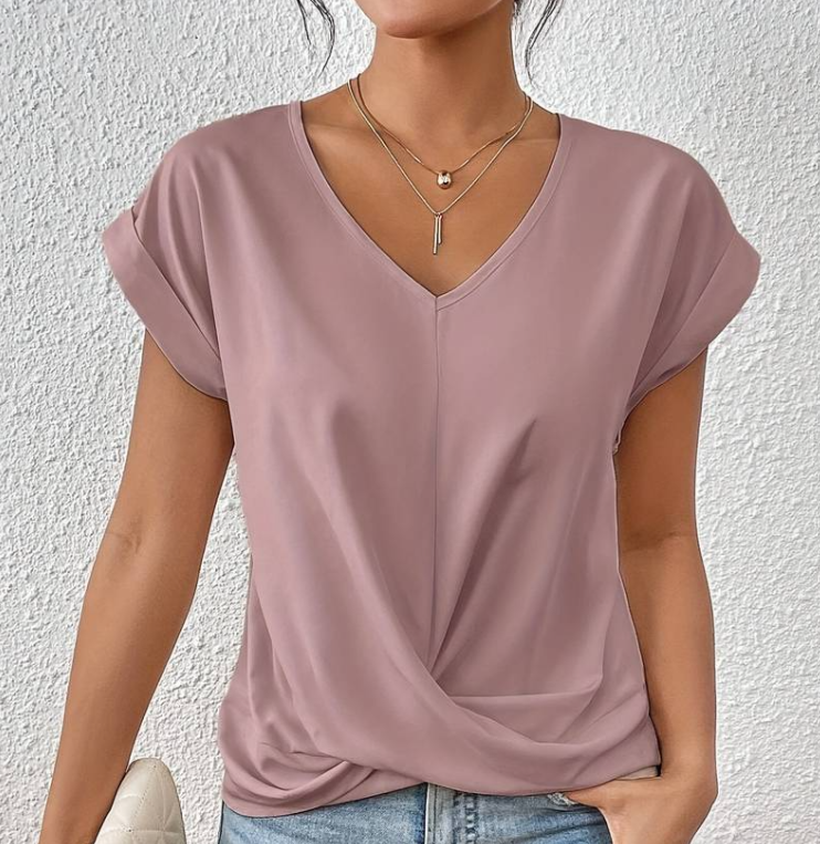 Nord Taschen | Damen V-Neck Bluse mit kurzen Ärmeln