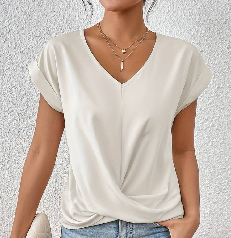 Nord Taschen | Damen V-Neck Bluse mit kurzen Ärmeln