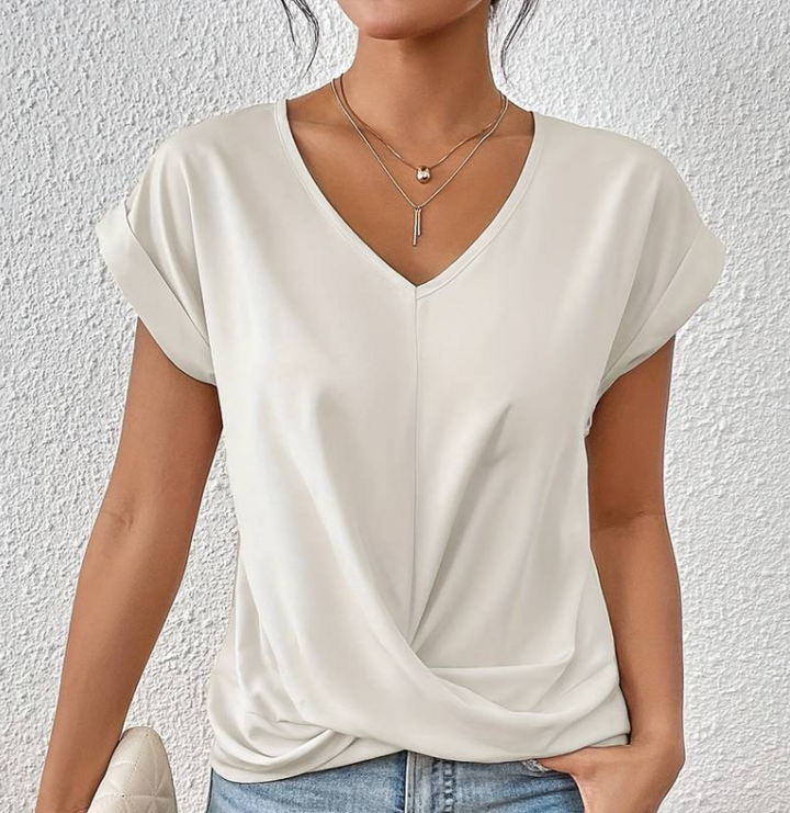 Nord Taschen | Damen V-Neck Bluse mit kurzen Ärmeln