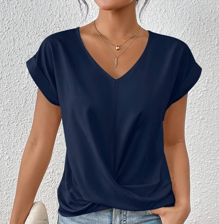 Nord Taschen | Damen V-Neck Bluse mit kurzen Ärmeln