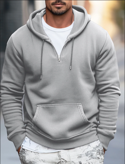 Nord Taschen - Streetwear Herbst Hoodie mit Taschen und Kordelzug für Herren