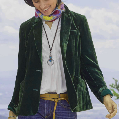 Vintage Mode Blazer Jacke Aus Samt