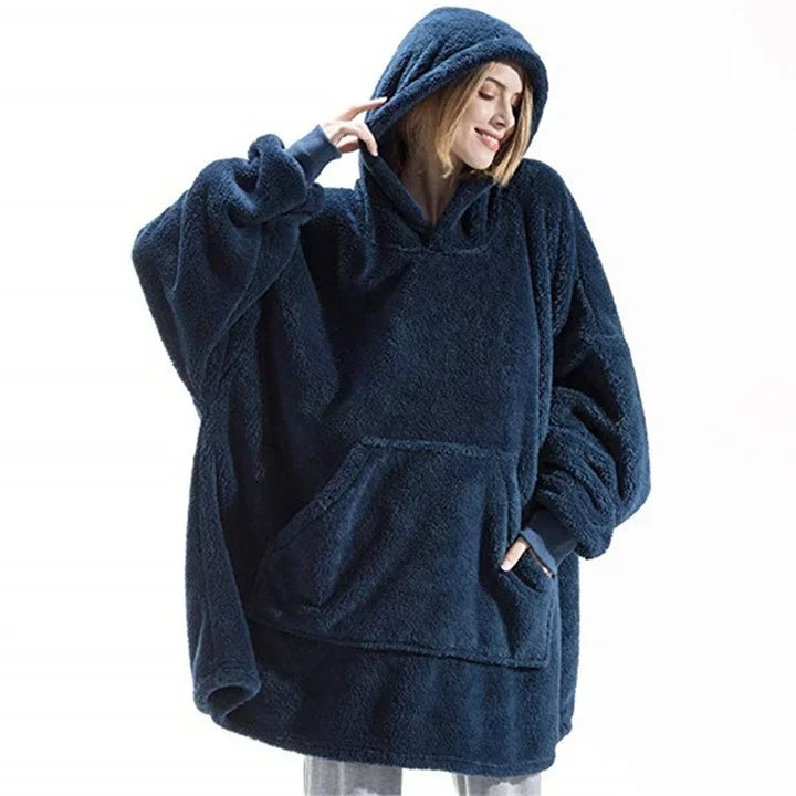 Übergroßer Flanell-Decken Hoodie für Herren & Damen