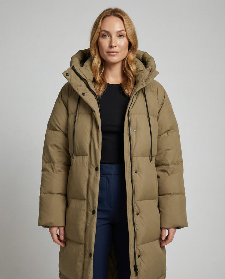 Lange Pufferjacke Damen Winter