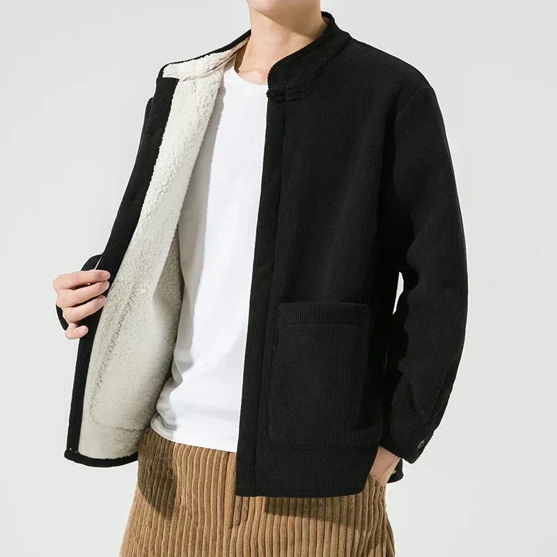 Leichtes Cordjacke für Herren mit großen Taschen
