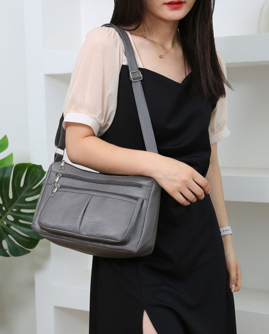 Nord Taschen | Leather Multi-Pocket Handbag with Shoulder Strap