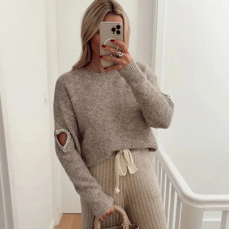 Nord Taschen | Mode LiNord Taschene Herz Ausgehöhlter Pullover