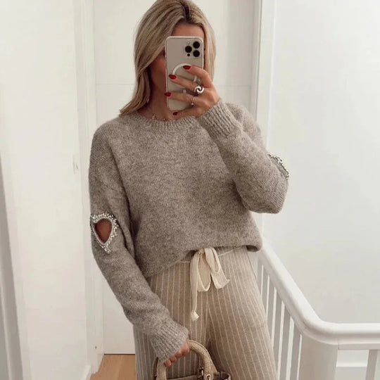 Nord Taschen | Mode LiNord Taschene Herz Ausgehöhlter Pullover