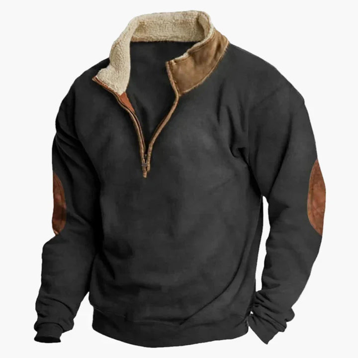 Western Style Pullover mit Azteken-Muster und Longhorn-Motiv - Bequemer Freizeit-Sweater für Outdoor & Alltag
