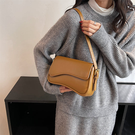 Vintage Leder Crossbody-Taschen Kleine Umhängetasche Stilvolle Armpit Handtaschen und Geldbörsen
