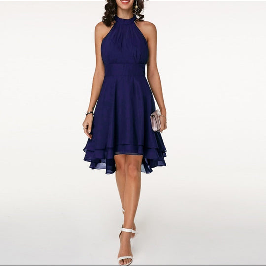 Damen Kleid mit Rüschen Neckholder