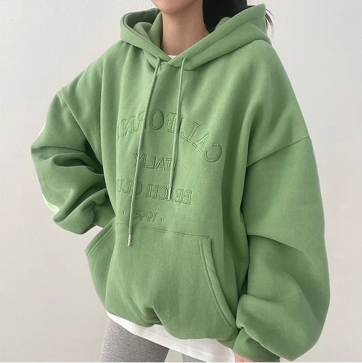 Oversized Damen Hoodie Mit Stickerei - Arvani
