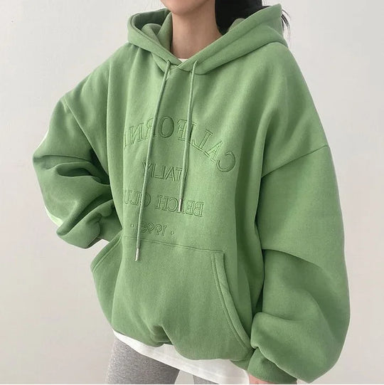 Oversized Damen Hoodie Mit Stickerei - Arvani