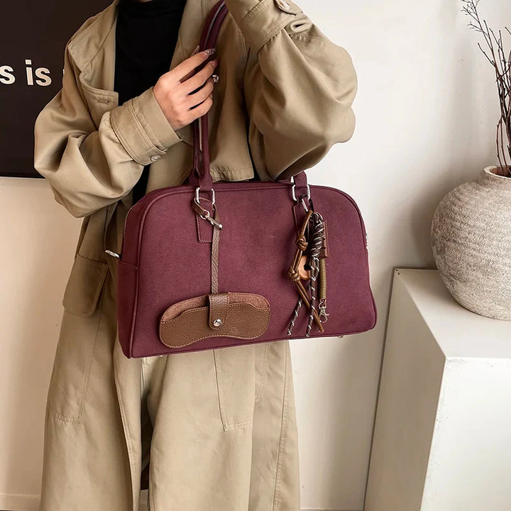 Nord Taschen | Handbag for School with Shoulder Strap in Suede