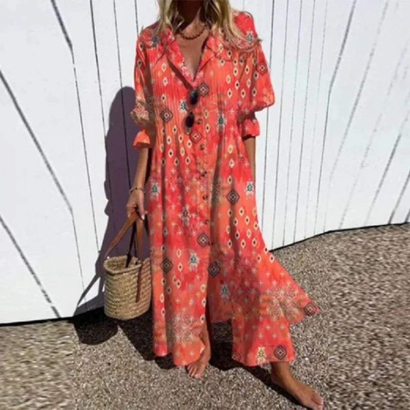Luxuriöses Frühlings-Bohemian-Kleid