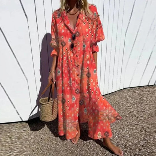 Luxuriöses Frühlings-Bohemian-Kleid